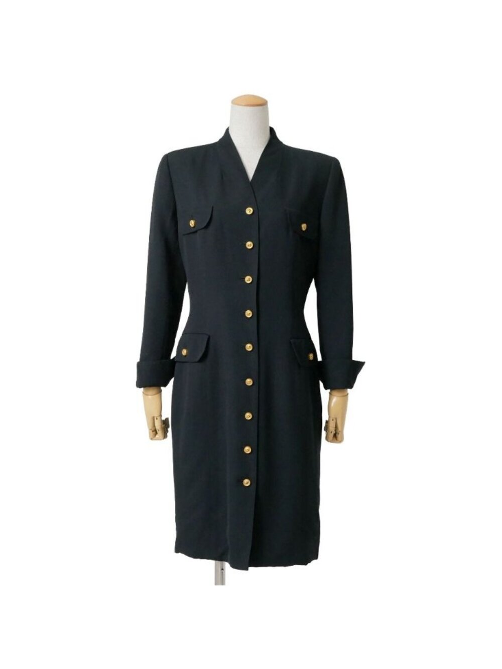 Dior Vintage Dress 9 Jacket Black Gold Button